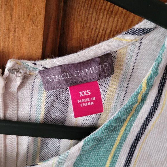 Vince Camuto Stripped Jumpsuit, Size XXS, Ivory and Green - Picture 3 of 4